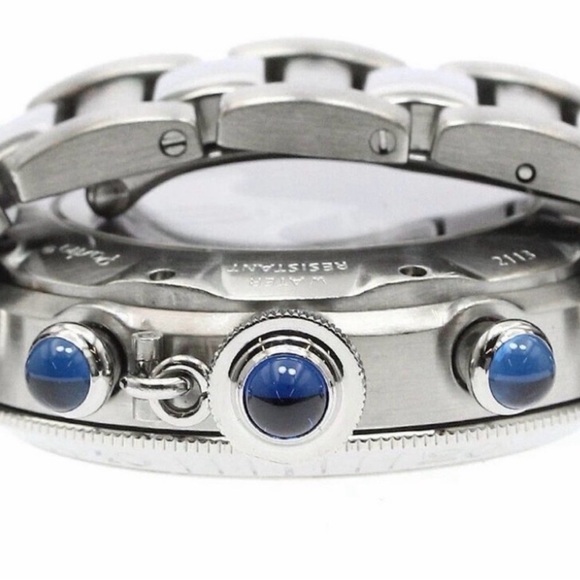 Pasha De Cartier   , Steel Chronograph with Alligator Strap - Picture 2 of 6